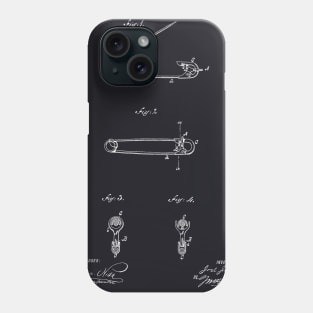 Safety Pin Vintage Patent Hand Drawing Phone Case