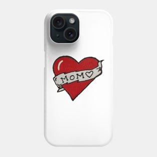 Tattoo style mom in heart Phone Case