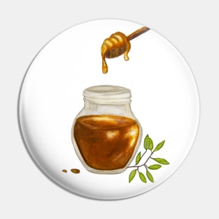 Greek honey Watercolor Illustration Pin