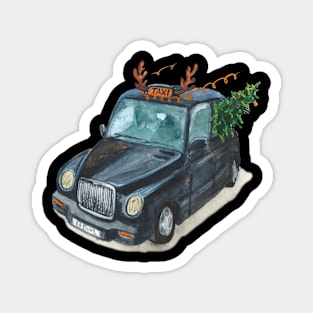 Christmas Cab Magnet