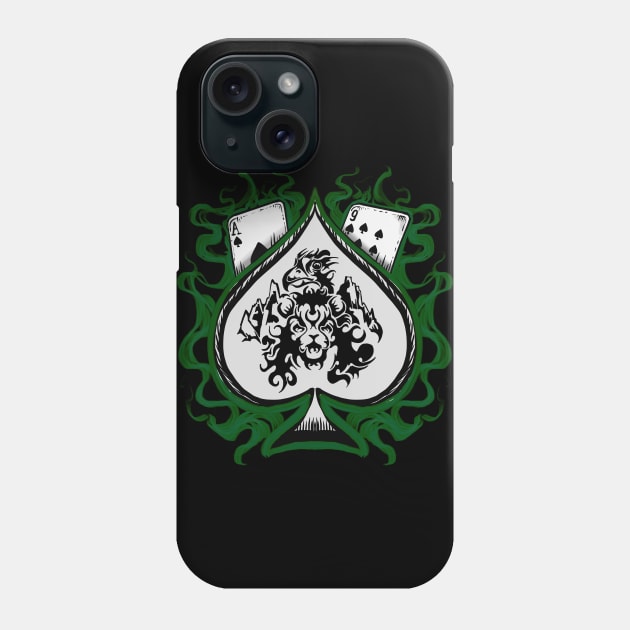 Ace of Spades dark green Phone Case by Shawnsonart