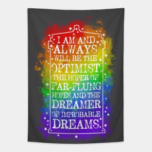 Rainbow Tardis Typography Tapestry