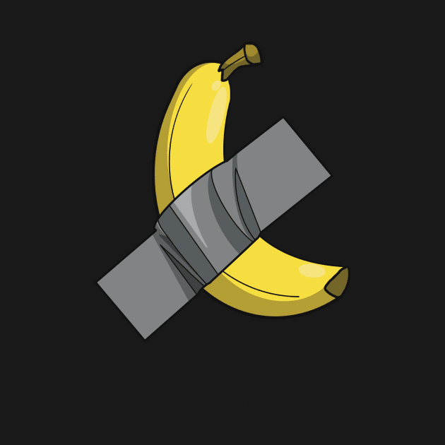 Banana stuck on with some duct tape by Fruit Tee