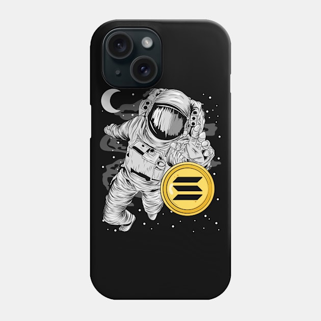 Astronaut Reaching Solana Coin To The Moon Crypto Token Cryptocurrency Wallet Birthday Gift For Men Women Kids Phone Case by Thingking About