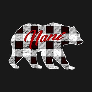 Black And White Buffalo Plaid Nani Bear Shirt Matching Pajama Family T-Shirt