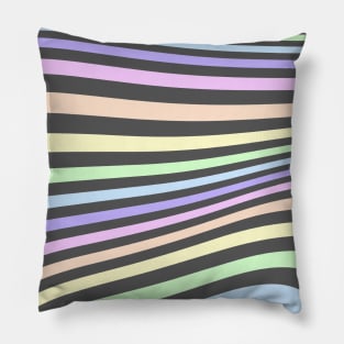 Pastel Rainbow Swirl Stripes Pillow