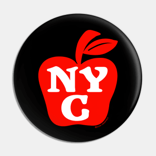 NYC Red and Black Big Apple Pin