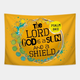 God a Sun & Shield by Visual Messages Tapestry