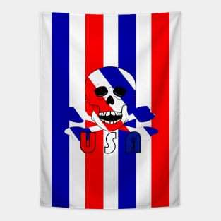 USA SKULL AND BONES Tapestry