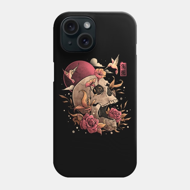 Life and Death Skull Flowers Gift Phone Case by eduely