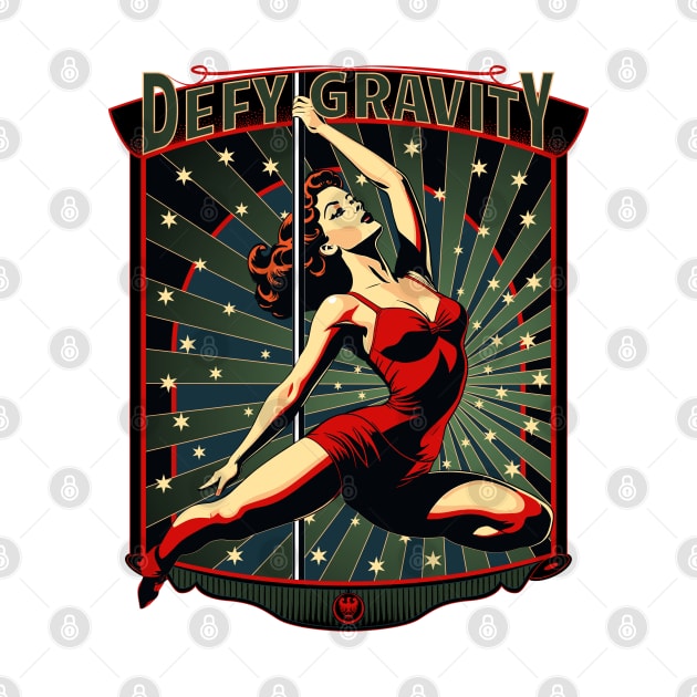 Defy Gravity Retro Pole Dancer by SunGraphicsLab