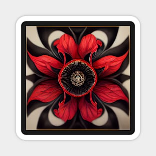 red and black flower 03 Magnet