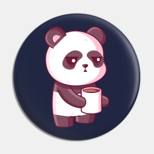 Cute panda drinking coffee Pin