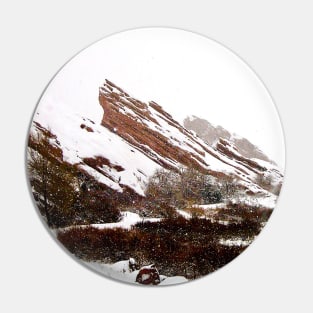 Snowy Red Rocks Pin