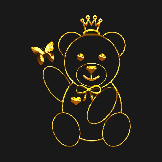 Gold Teddy Bear by Capturedtee