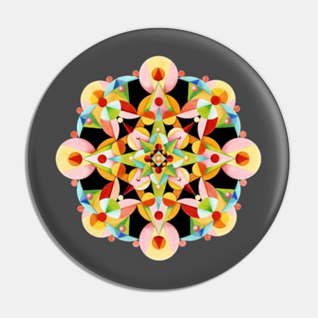 Kaleidoscope Fiesta Pin by PatriciaSheaArt