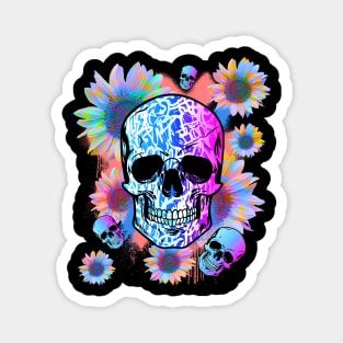 skull flowers Magnet