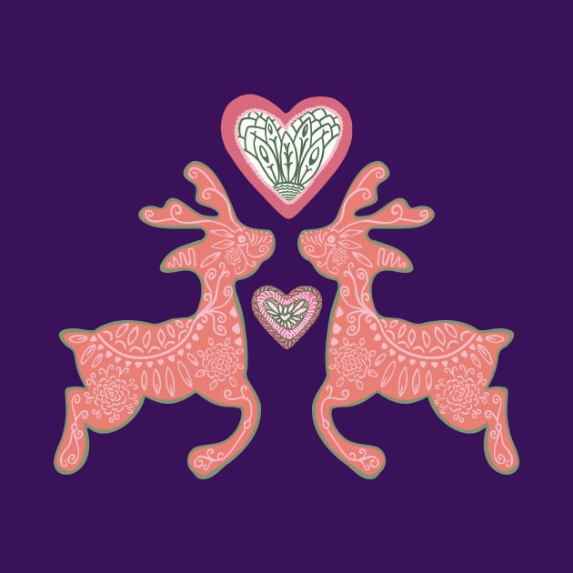 Gingerbread Deer and Hearts by Flyingrabbit