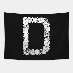 Floral Letter D Tapestry