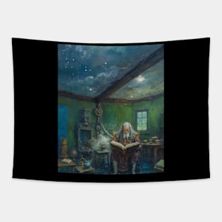 Old Wizard Magical Homestead Tapestry