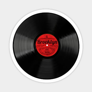 Brookyln Gift Retro Musical Art Vintage Vinyl Record Design Magnet