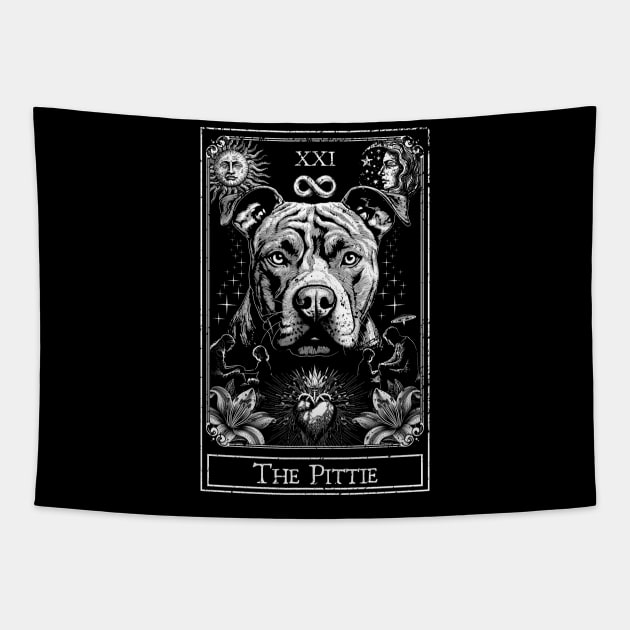 The Pittie Tarot Card, The Pitbull Tarot for Pit Bull Lovers Tapestry by RebelPawCo