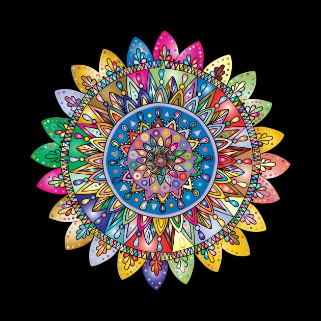 Multicolor mandala design for mandala lovers by à la mode !