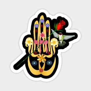 Hamsa and flowers Magnet