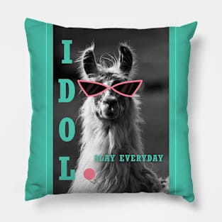 Llama idol slay everyday - biscay green pink Pillow