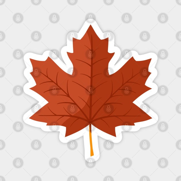 Light Brown Maple Leaf Magnet by RageRabbit