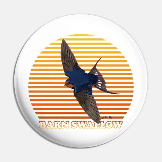 Barn Swallow Bird Watching Birding Ornithologist Gift Pin by jzbirds