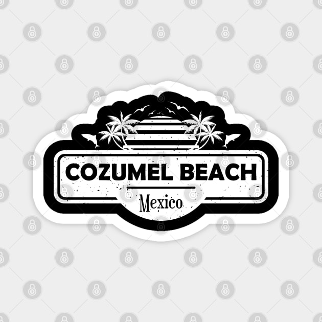 Cozumel Beach Mexico, Tropical Palm Trees Sunset – Summer Magnet by Jahmar Anderson