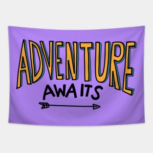 Adventure Awaits - Adventure Travel Lover Quote Tapestry