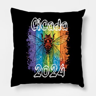 "Cicada 2024" Phenomenon,Rainbow design, Tee Pillow