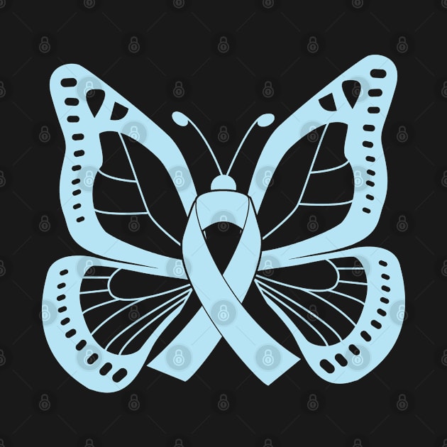 Light Blue Butterfly Awareness Ribbon by FanaticTee