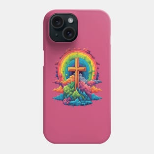 Heaven is a Rainbow - Rainbow Cross and Clouds - LGBT Ally LGBTQIA Pride LGBTQ Love is Love Christian Phone Case