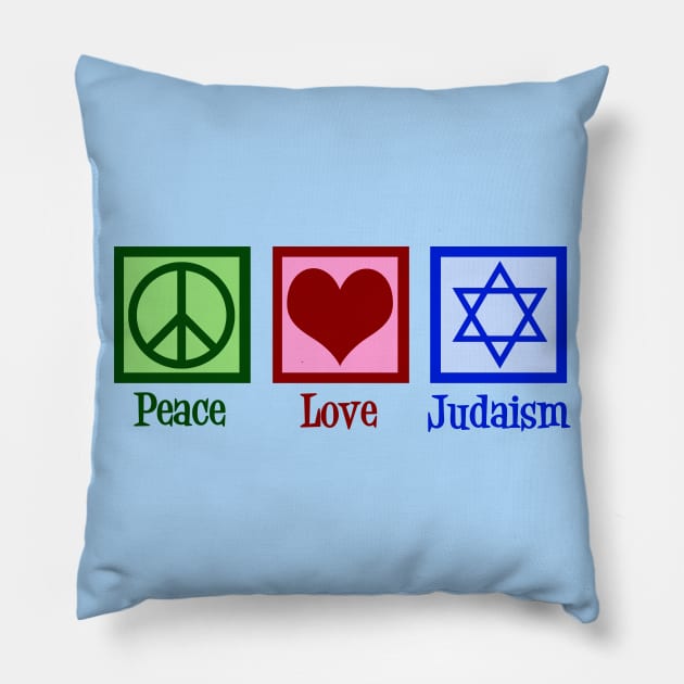 Peace Love Judaism Pillow by epiclovedesigns