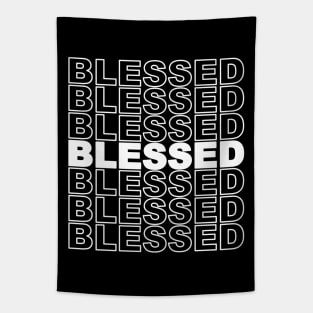 Blessed Stacked Text Tapestry