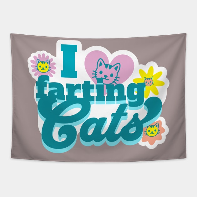 This Guy Loves To Fart - Farting Cats - Fart Guy Joke Tapestry by alcoshirts