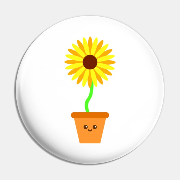 Sunflower Cute Cartoon Pin by vnteees1