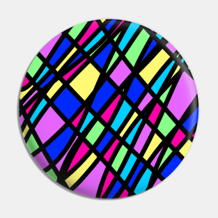 Overlapping Squares and Shapes Stained Glass Design in Funky Colors, made by EndlessEmporium Pin