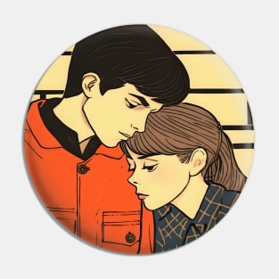 Lovely couple in comic book style Pin