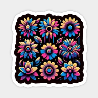 Neon flowers t-shirt Magnet