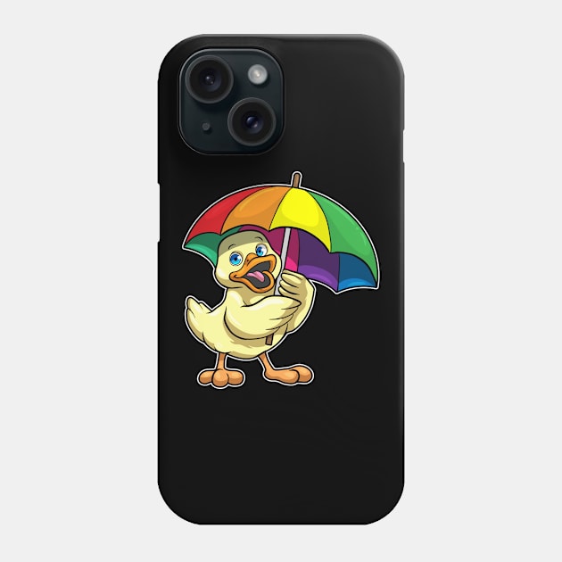 Duck with Umbrella Phone Case by Markus Schnabel