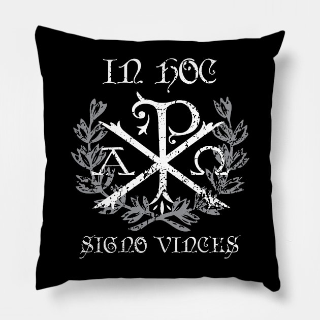 In Hoc Signo Vinces Pillow by jfuqua