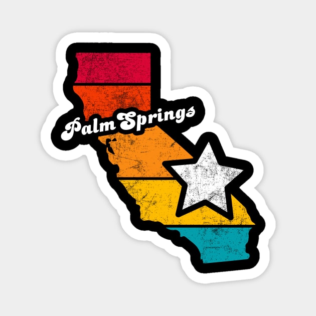 Palm Springs California Vintage Distressed Souvenir Magnet by NickDezArts