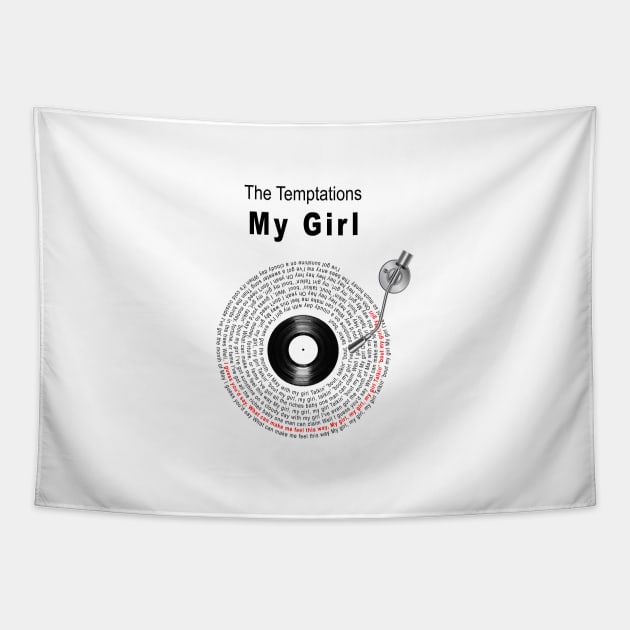 MY GIRL LYRICS ILLUSTRATIONS Tapestry by Vansa Design