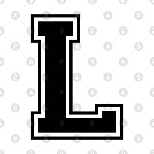 Initial Letter L - Varsity Style Design - Black text by Hotshots