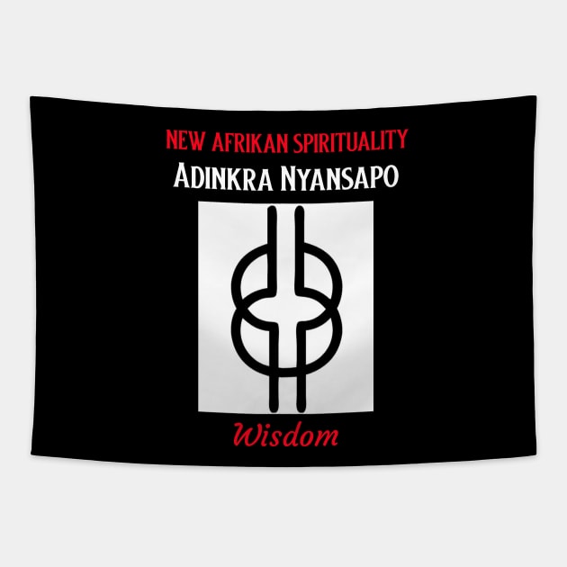 Adinkra Symbol Nyansapo representing Wisdom Tapestry by Black Expressions