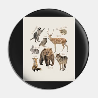 Woodland animals kids room art print Pin